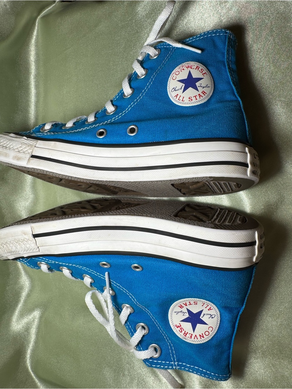 Converse Chuck Taylor High Tops Cyan Space Blue Womens Size 6 Mens Size 4 - Picture 4 of 8